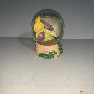Floral Snow Globe with Yellow and Purple Accents